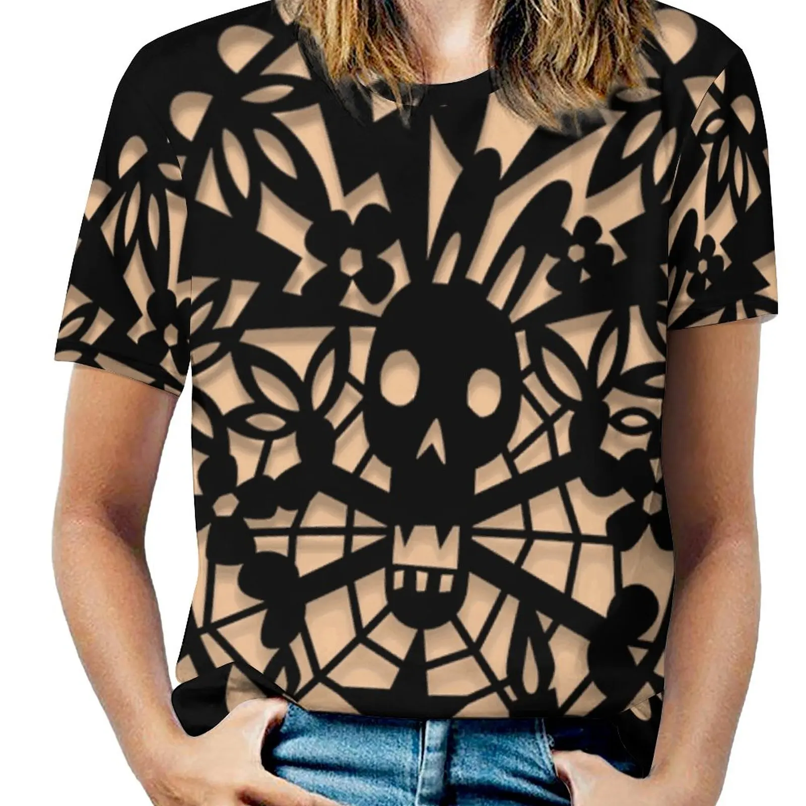 Curse Of The Bunny Fashion Print Women Ladies Girls T-Shirt Harajuku Round Neck Short Sleeve Tops & Tees Bunny Skull Crossbones 
Curse Of The Bunny Fashion Print Women Ladies Girls T-Shirt Harajuku Round Neck Short Sleeve Tops & Tees Bunny Skull Crossbones