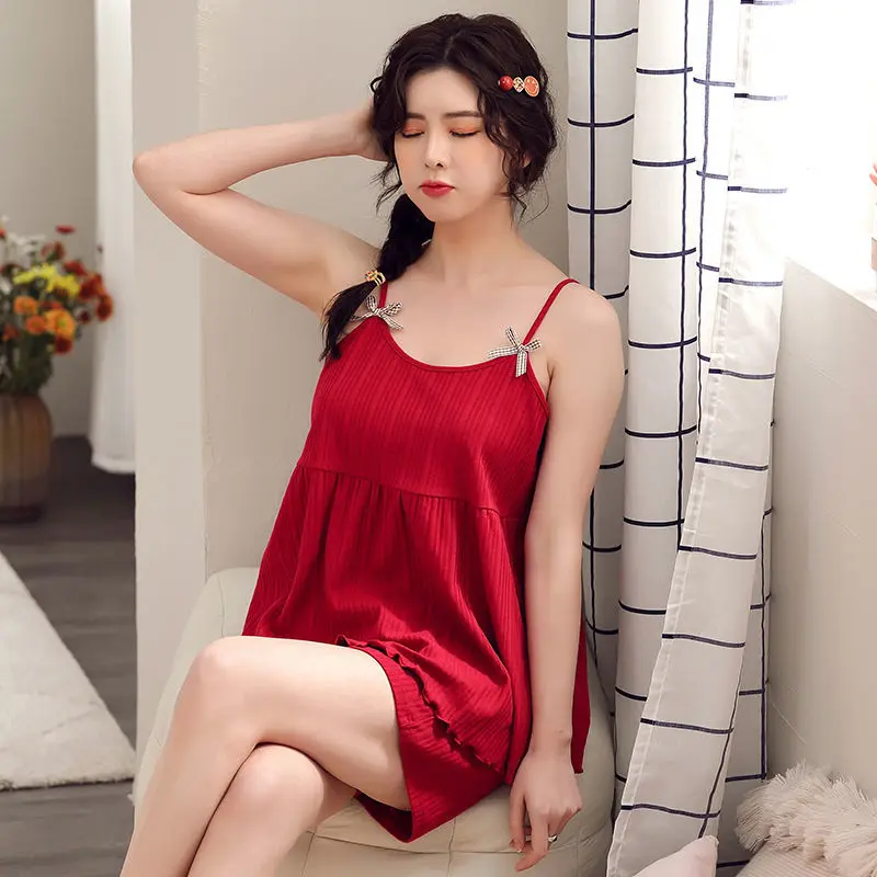 Women Cotton Pajamas Set Sexy Spaghetti Straps Sleeveless Nightwear Sleepwear Female Casual Comfortable Solid Home Clothes Z1
Women Cotton Pajamas Set Sexy Spaghetti Straps Sleeveless Nightwear Sleepwear Female Casual Comfortable Solid Home Clothes Z1