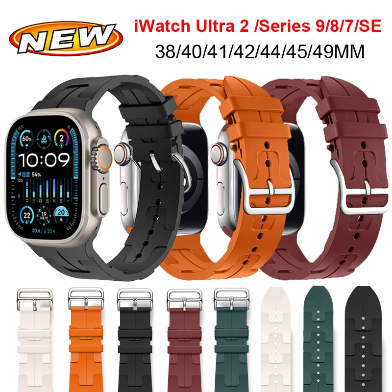 New Soft Silicone Strap For Apple Watch Ultra 2 49mm Series9 45mm 41mm 8 7 SE Sport Bracelet For Apple Watch Band 44mm 42mm 38mm
New Soft Silicone Strap For Apple Watch Ultra 2 49mm Series9 45mm 41mm 8 7 SE Sport Bracelet For Apple Watch Band 44mm 42mm 38mm