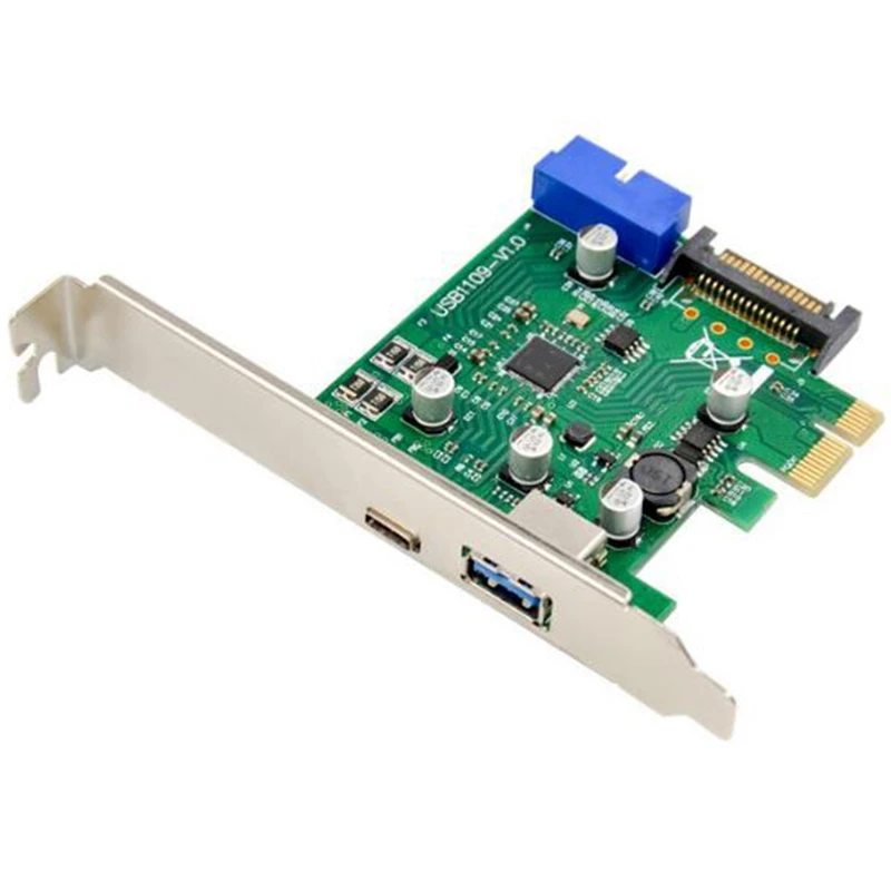 Плата расширения PCI-E с двумя портами USB 3,1, тип C + тип A NEC720201, высокоскоростной чипсет 10 Гбит/с, 15-контактный разъем питания
Плата расширения PCI-E с двумя портами USB 3,1, тип C + тип A NEC720201, высокоскоростной чипсет 10 Гбит/с, 15-контактный разъем питания