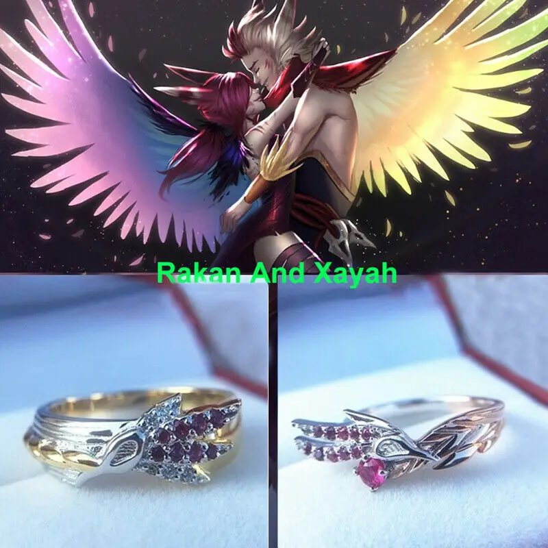 League Game LOL Rakan And Xayah 925 Sterling Silver Ring Couple Engagement Rings Valentine's Xmas Gifts Lovers Cosplay Jewelry
League Game LOL Rakan And Xayah 925 Sterling Silver Ring Couple Engagement Rings Valentine's Xmas Gifts Lovers Cosplay Jewelry