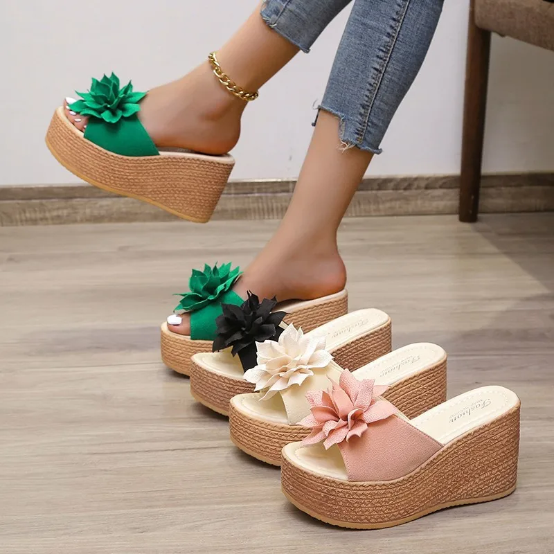 8cm Heel Thick Platform Summer Women's Slipper Solid Color Appliques Female Wedge Sandals Casual Lady Beach Slides 2022
8cm Heel Thick Platform Summer Women's Slipper Solid Color Appliques Female Wedge Sandals Casual Lady Beach Slides 2022