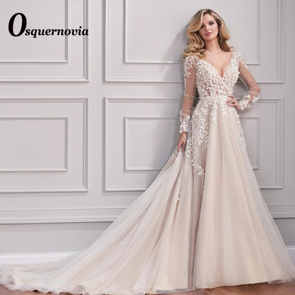 Osquernovia Charming 2023 Wedding Dresses For Women A-LINE V-Neck Backless Bride Robe De Mariée Personalised Customized
Osquernovia Charming 2023 Wedding Dresses For Women A-LINE V-Neck Backless Bride Robe De Mariée Personalised Customized