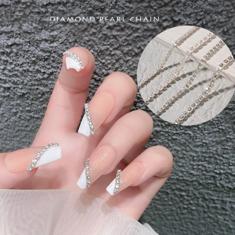 25cm Pearl Claw Chain Nail Rhinestone 3D Metal Silver AB Diamond Pearl Chain Can Be Cut DIY Charm Nail Art Decorations Accessory
25cm Pearl Claw Chain Nail Rhinestone 3D Metal Silver AB Diamond Pearl Chain Can Be Cut DIY Charm Nail Art Decorations Accessory