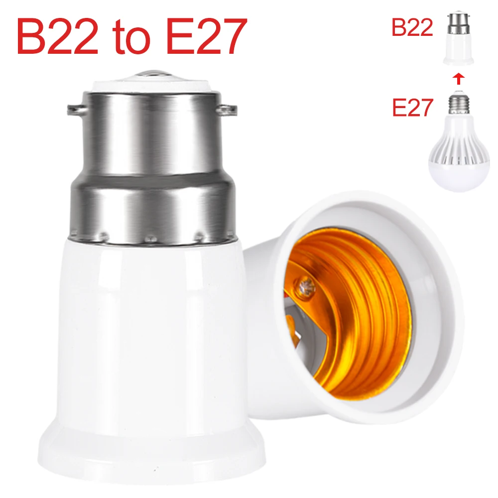 E27 Adapter LED Bottom Light Bulb Socket B22 to E27 plug Lamp LED CFL Light Bulb Lamp Adapter Suitable for all voltage
E27 Adapter LED Bottom Light Bulb Socket B22 to E27 plug Lamp LED CFL Light Bulb Lamp Adapter Suitable for all voltage