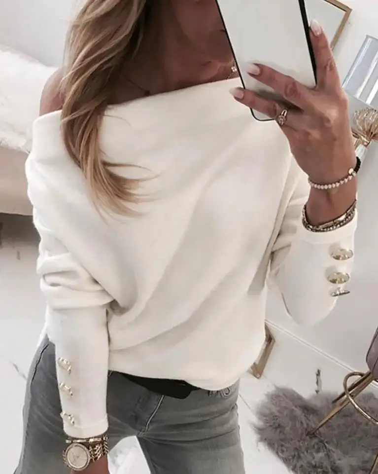 Fashion Woman Blouses 2022 Batwing Long Sleeve Buttoned Top Elegant White Autumn Winter All-Match Shirt Chic Streetwear
Fashion Woman Blouses 2022 Batwing Long Sleeve Buttoned Top Elegant White Autumn Winter All-Match Shirt Chic Streetwear