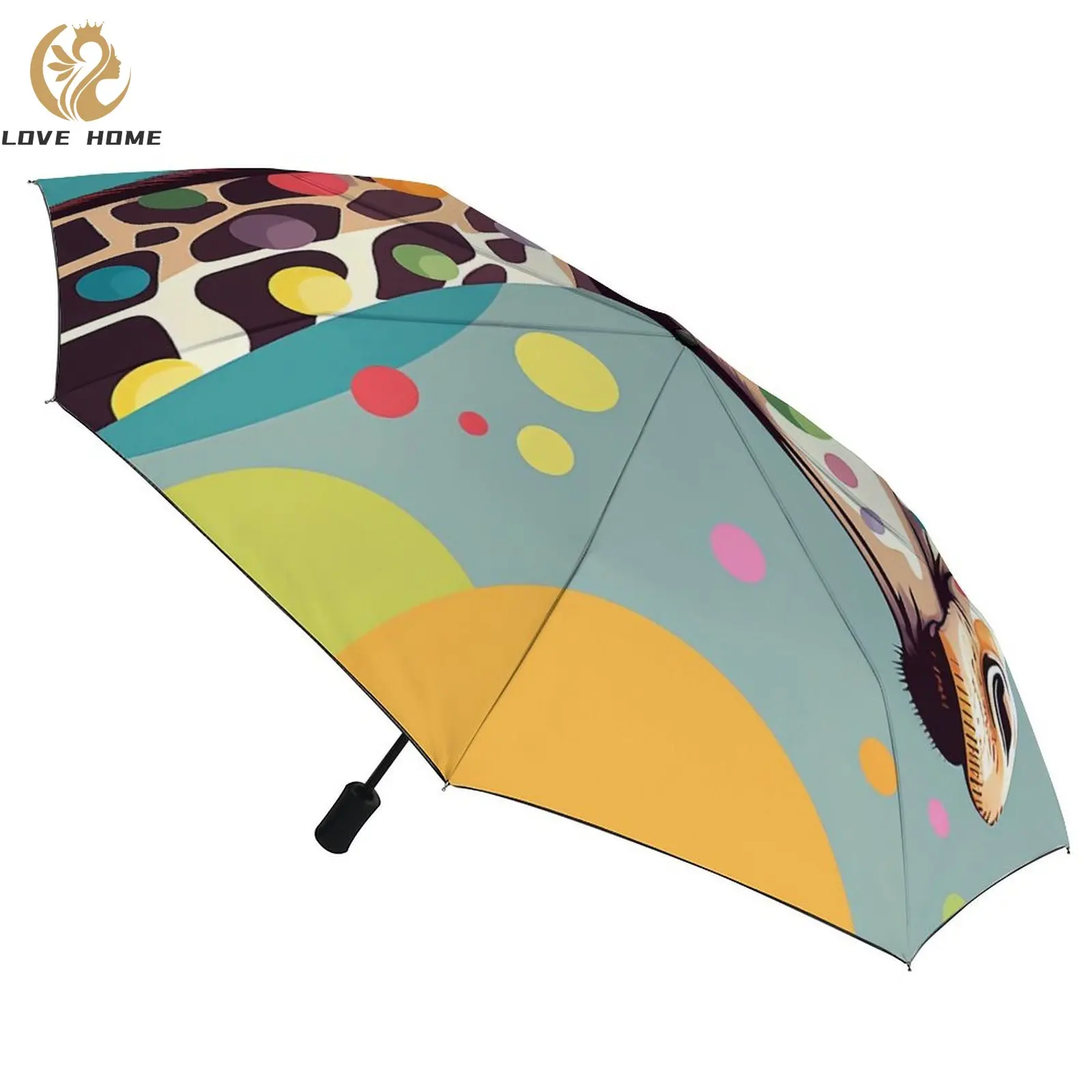 Giraffe 3 Fold Auto Umbrella Multicolored 70s Portable Umbrella UV Protection Carbon Fiber Frame Umbrellas for Male Female
Giraffe 3 Fold Auto Umbrella Multicolored 70s Portable Umbrella UV Protection Carbon Fiber Frame Umbrellas for Male Female