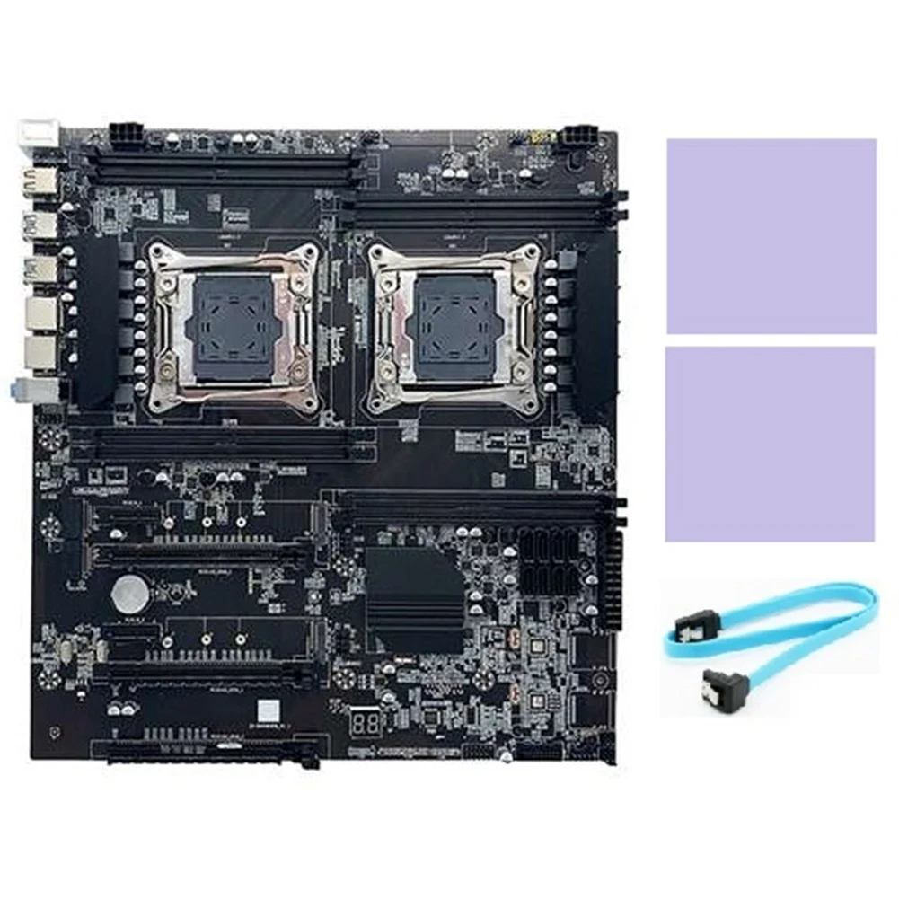 X99 Dual-Socket Motherboard LGA2011-3 Dual CPU Motherboard Support RECC DDR4 Memory with 2XThermal Pad+SATA Cable
X99 Dual-Socket Motherboard LGA2011-3 Dual CPU Motherboard Support RECC DDR4 Memory with 2XThermal Pad+SATA Cable