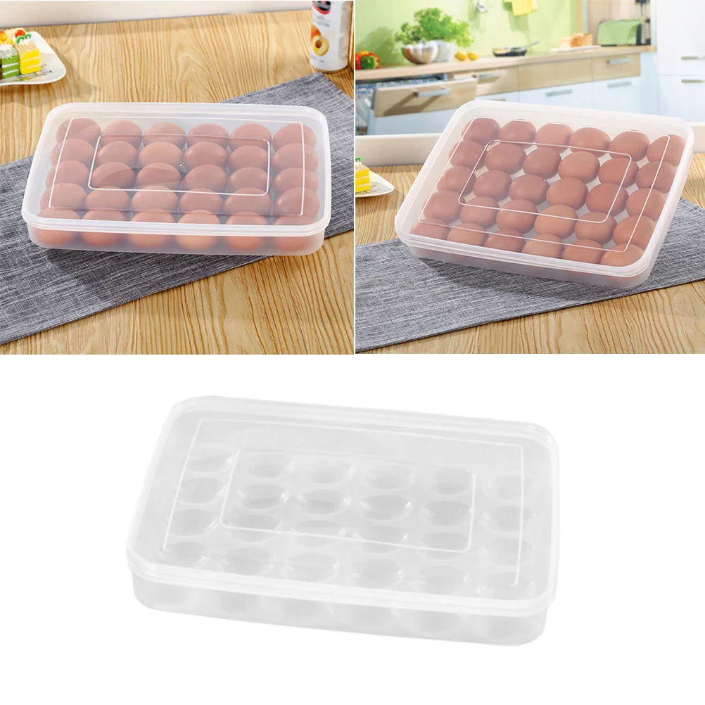 

Egg Holders 30 Grids Shockproof Storage Boxes Refrigerator Egg Tray Large Capacity Egg Container Tray with Lid for Cupboard