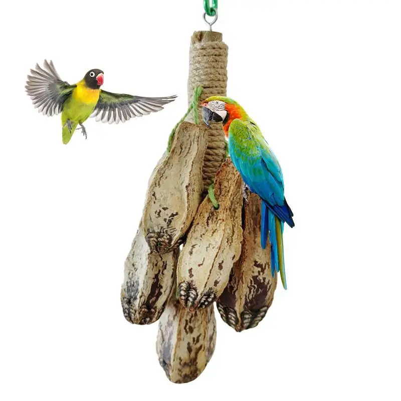 

Bird Parrot Swing Chewing Toy Hangings Colorful Pet Birds Cage Toys Cage Bite Accessories Resistant Hammock Branch Decorative