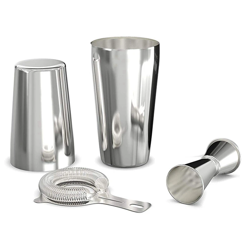 Cocktail Shaker Set: Professional Boston Shaker, Cocktail Strainer And Jigger Set. 4 Piece Premium Stainless Steel Bar Supplies
Cocktail Shaker Set: Professional Boston Shaker, Cocktail Strainer And Jigger Set. 4 Piece Premium Stainless Steel Bar Supplies