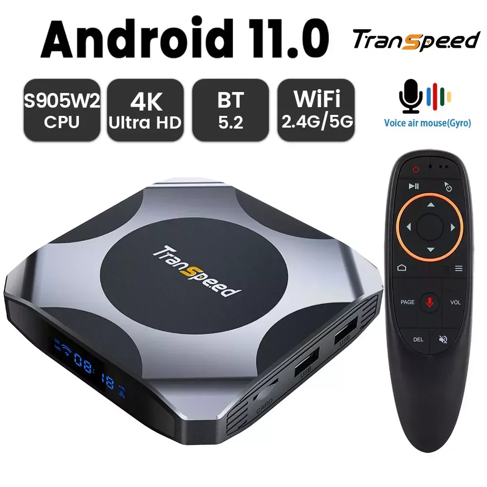 Transpeed AV1 Android 11 Amlogic S905W2 TV Box 2.4G&5.8G Wifi BT5.2 32G 64G Media Player 4K 3D fast Set top box
Transpeed AV1 Android 11 Amlogic S905W2 TV Box 2.4G&5.8G Wifi BT5.2 32G 64G Media Player 4K 3D fast Set top box
