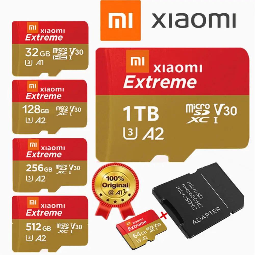 XIAOMI High Speed 2.0 Micro Sd Card A1 A2 Tf Card Class 10 Tf Card 16GB/32GB/64GB128GB/256GB/512GB/1TB High Speed Memory Card
XIAOMI High Speed 2.0 Micro Sd Card A1 A2 Tf Card Class 10 Tf Card 16GB/32GB/64GB128GB/256GB/512GB/1TB High Speed Memory Card