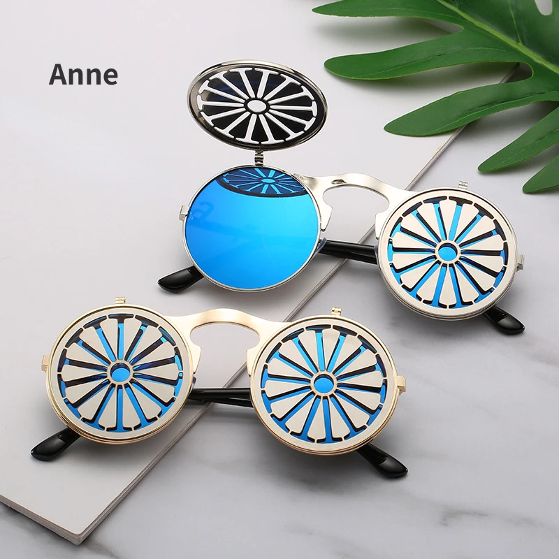 Metal Round Steampunk Sunglasses Women Fashion Glasses Men Windmill Flip Design Frame Personality Eyeglasses UV400 gafas de sol
Metal Round Steampunk Sunglasses Women Fashion Glasses Men Windmill Flip Design Frame Personality Eyeglasses UV400 gafas de sol