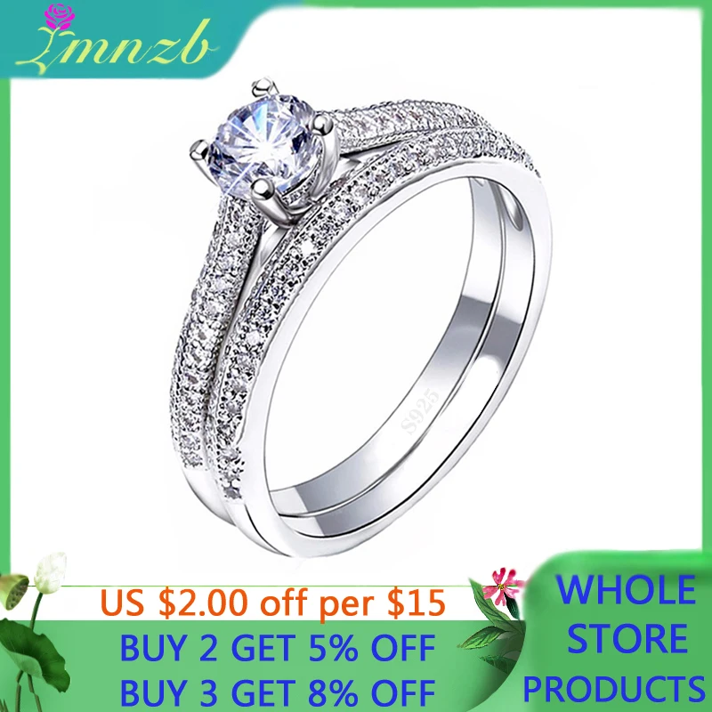 LMNZB 2Pcs/set Genuine Tibetan Silver Ring Set Round 6mm Zirconia Engagement Wedding Bands Rings Jewelry Gift For Women R131
LMNZB 2Pcs/set Genuine Tibetan Silver Ring Set Round 6mm Zirconia Engagement Wedding Bands Rings Jewelry Gift For Women R131