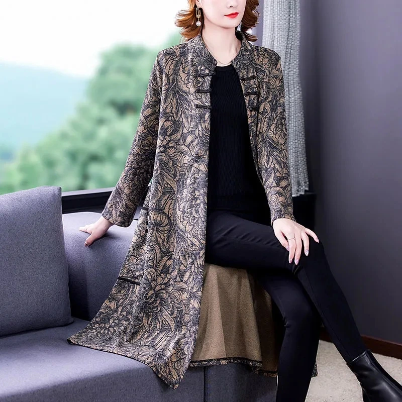 Cotton Printing Cotton Trench Coat Women 2022 New Autumn Winter Vintage Long Loose Windbreaker Female Cardigan Outerwear
Cotton Printing Cotton Trench Coat Women 2022 New Autumn Winter Vintage Long Loose Windbreaker Female Cardigan Outerwear