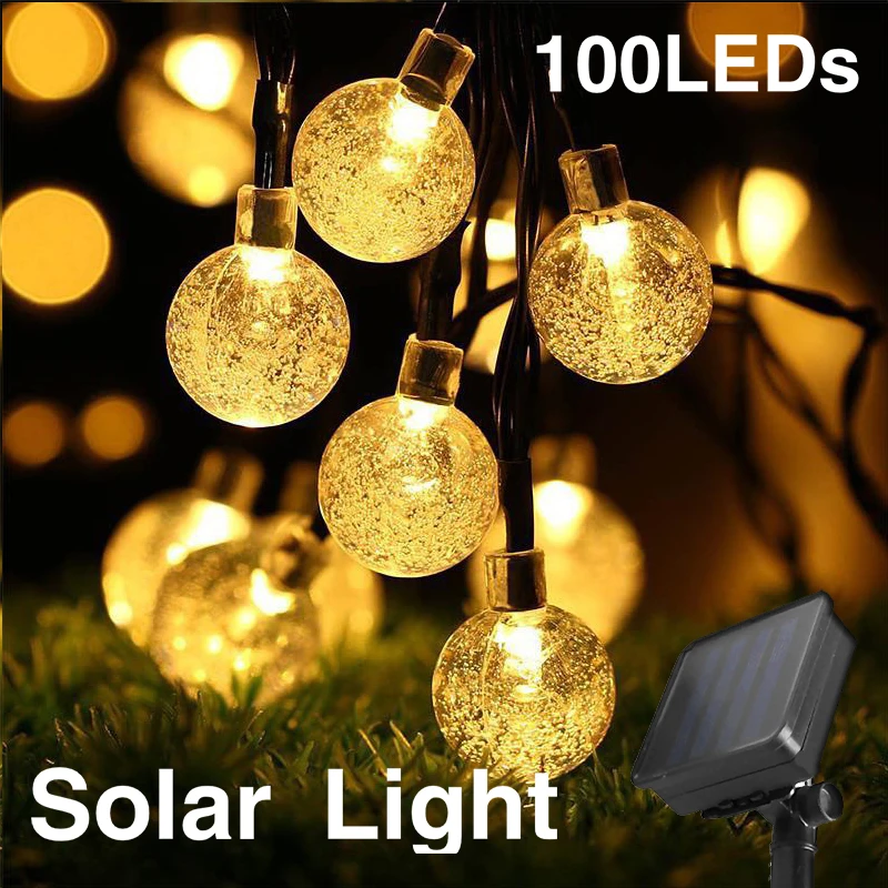 Светодиодная уличная Водонепроницаемая гирлянда в виде хрустального шара, 100 светодиодов 
Светодиодная уличная Водонепроницаемая гирлянда в виде хрустального шара, 100 светодиодов