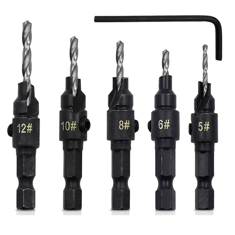 5PCS Shank Countersink Drill Bits Set Screw Carpentry Chamfer Hole Opener Woodworking Drill Punch Tools
5PCS Shank Countersink Drill Bits Set Screw Carpentry Chamfer Hole Opener Woodworking Drill Punch Tools