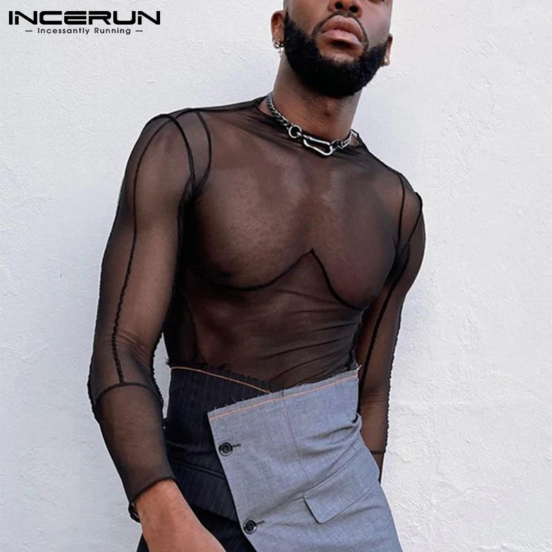 Fashion Casual Style New Men's T-Shirt INCERUN Comfortablew Mesh Camiseta See-through Long-sleeved Tees S-5XL INCERUN Tops 2022
Fashion Casual Style New Men's T-Shirt INCERUN Comfortablew Mesh Camiseta See-through Long-sleeved Tees S-5XL INCERUN Tops 2022