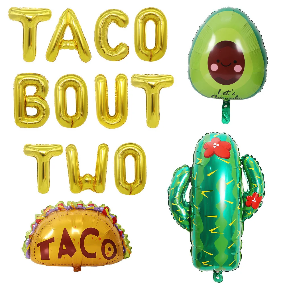 Mexican food party decoration balloon set 16 inch golden taco bout two cactus avocado birthday aluminum balloon set
Mexican food party decoration balloon set 16 inch golden taco bout two cactus avocado birthday aluminum balloon set