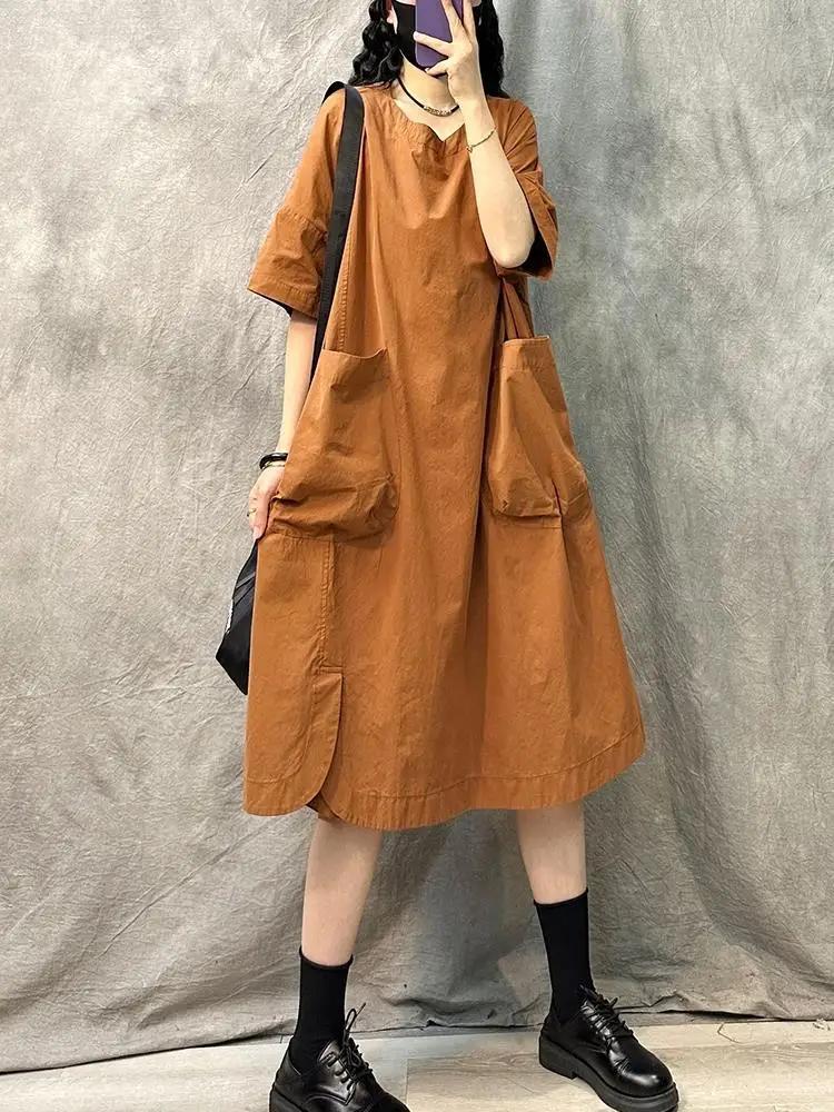 Womens Fashion Loose Casual Long Dress 2023 Spring Summer Vintage O Neck Short Sleeve Robe Vintage Oversize Vestidos Female
Womens Fashion Loose Casual Long Dress 2023 Spring Summer Vintage O Neck Short Sleeve Robe Vintage Oversize Vestidos Female