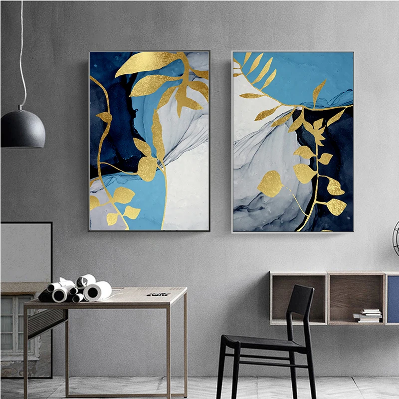 Golden Plant Leaf Poster Abstract Blue White Marbling Wall Art Prints Nordic Canvas Painting Modern Home Decor Picture Interior
Golden Plant Leaf Poster Abstract Blue White Marbling Wall Art Prints Nordic Canvas Painting Modern Home Decor Picture Interior