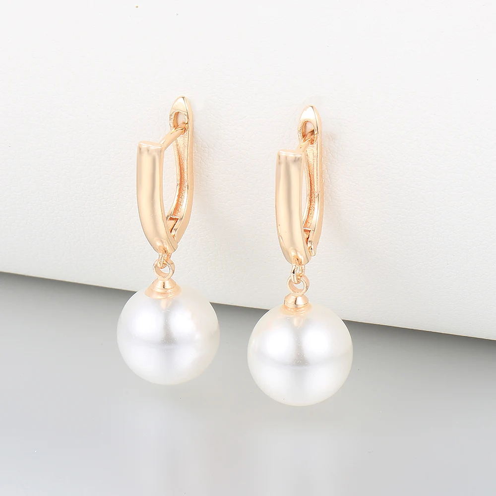 Chic 585 Rose Gold Color Earrings For Women Girls White Pearl Drop Dangle Earrings Party Wedding Jewelry Gifts HGE360
Chic 585 Rose Gold Color Earrings For Women Girls White Pearl Drop Dangle Earrings Party Wedding Jewelry Gifts HGE360