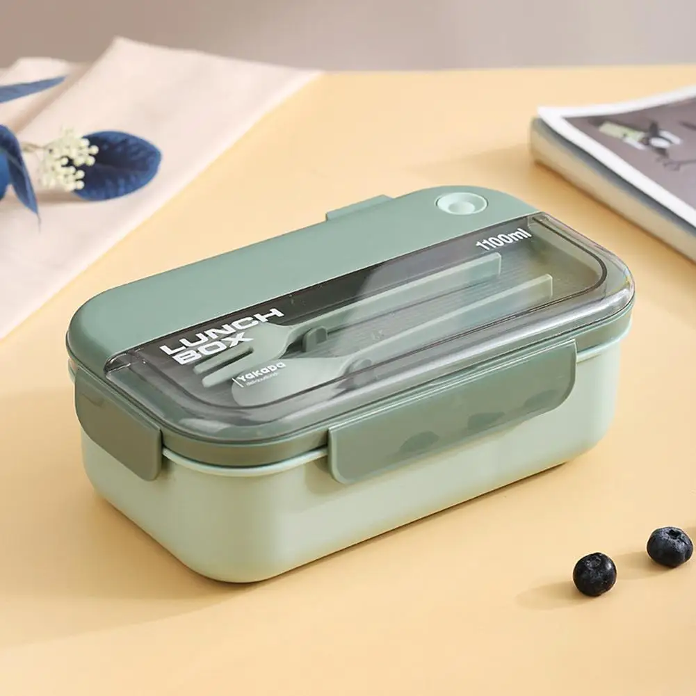 Portable Bento Lunch Box With Compartments Leakproof Microwave Safe Lunch Container With Reusable Cutlery
Portable Bento Lunch Box With Compartments Leakproof Microwave Safe Lunch Container With Reusable Cutlery