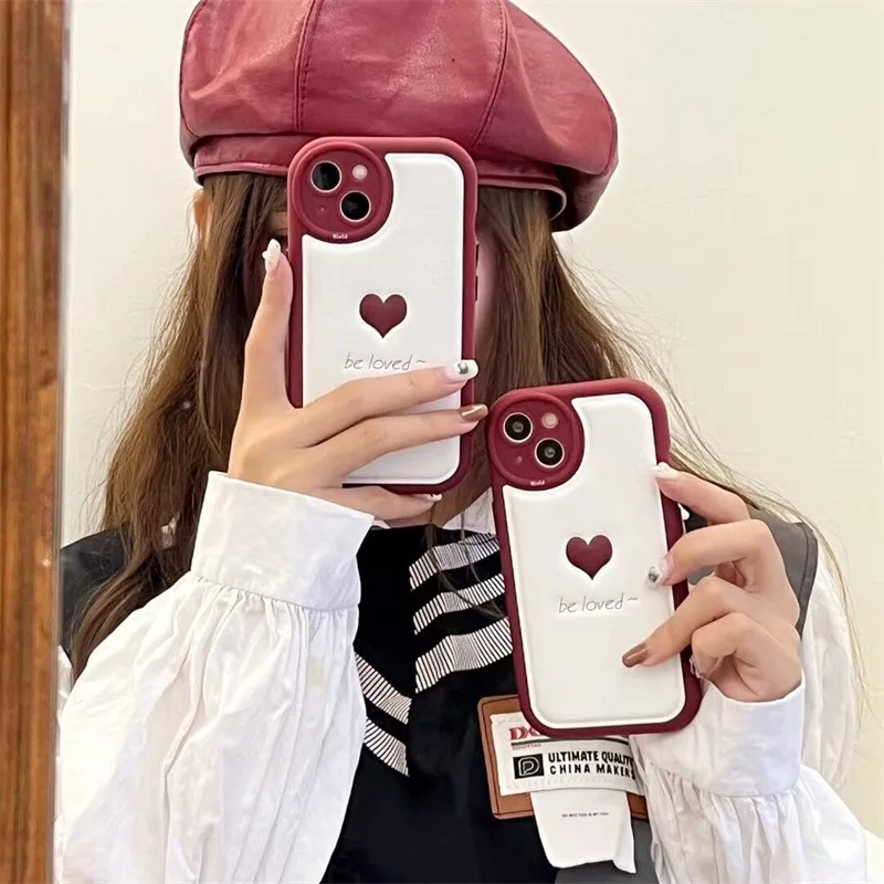 Simplicity Cute Be Loved Wine Red Love Mobile Phone Case For IPhone14 11 12 13 Pro Max Plus Soft Silicon Leather
Simplicity Cute Be Loved Wine Red Love Mobile Phone Case For IPhone14 11 12 13 Pro Max Plus Soft Silicon Leather