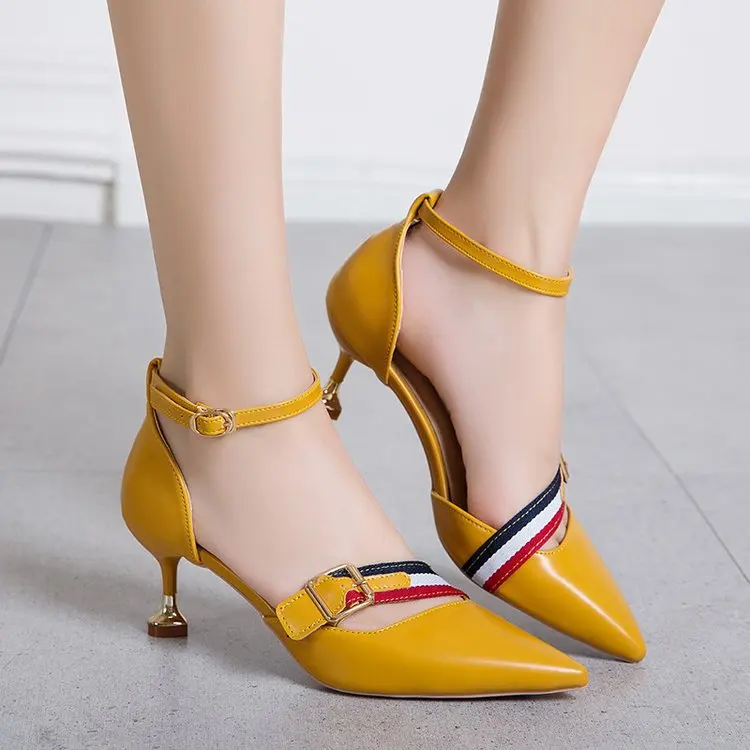 Pointed Shallow Mouth Buckle High Heels Sexy Word with Sandals Fine Professional OL Women's Shoes
Pointed Shallow Mouth Buckle High Heels Sexy Word with Sandals Fine Professional OL Women's Shoes
