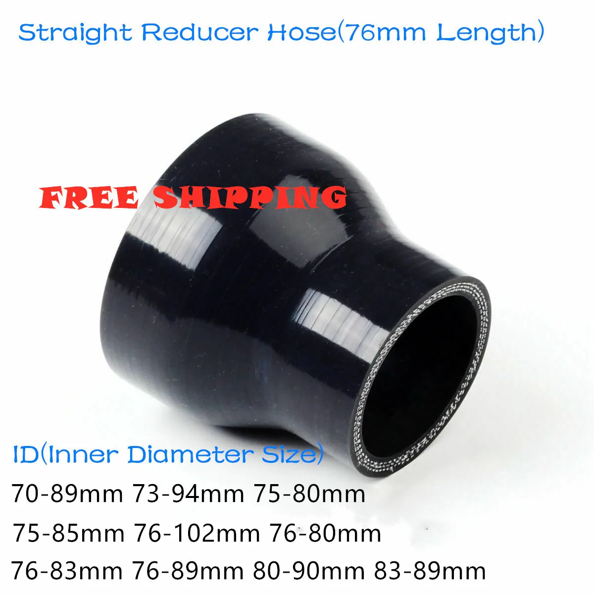 

3-ply Straight Reducer Hose 76mm General Silicone Coolant Intercooler Hose 70-89 73-94 75-80 76-102 75-85 83-89 80-90 76-89mm