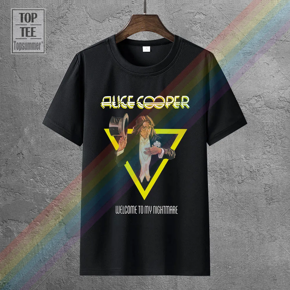 Черная футболка Alice Cooper с надписью «Добро пожаловать в мой кошмар», новинка 2018, официальная модная черная футболка с коротким рукавом
Черная футболка Alice Cooper с надписью «Добро пожаловать в мой кошмар», новинка 2018, официальная модная черная футболка с коротким рукавом