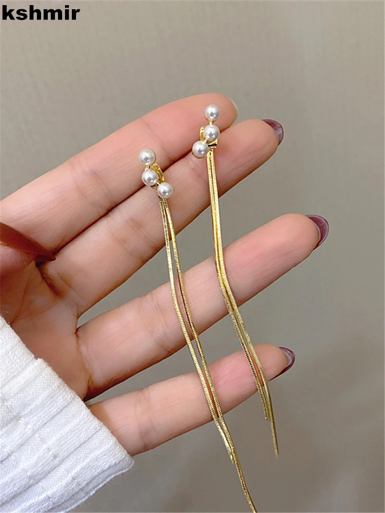 kshmir 2022 New metallic Long Tassel earrings Geometric simplicity fashion pearl Women's Earrings Accessories jewelry gifts
kshmir 2022 New metallic Long Tassel earrings Geometric simplicity fashion pearl Women's Earrings Accessories jewelry gifts