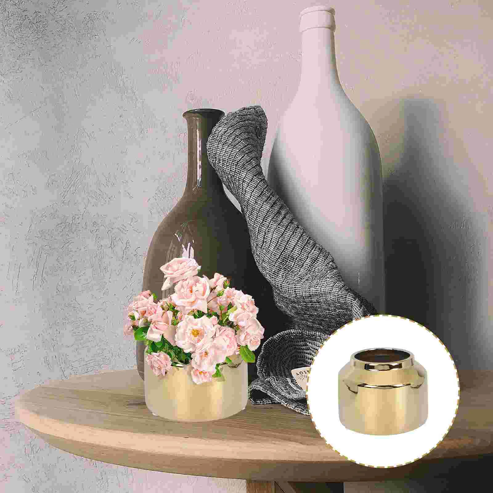 Exquisite Flower Vase Ceramic Flower Arrangement Vase Desktop Decoration (Golden)
Exquisite Flower Vase Ceramic Flower Arrangement Vase Desktop Decoration (Golden)