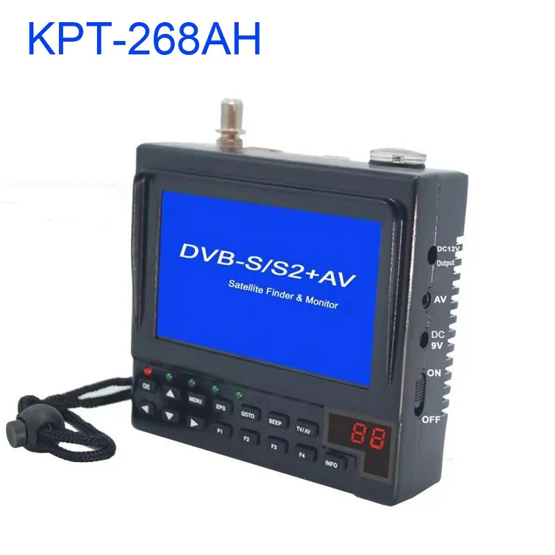 

TFT LED Display KPT-268AH 4.3 inches HD Digital Satellite Finder Multi-function Monitor Lithium Battery satlink ws-6980