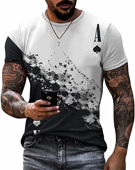 Dazzling summer new sports style design models stitching printed short-sleeved tops simple casual breathable T-shirt clothes men
Dazzling summer new sports style design models stitching printed short-sleeved tops simple casual breathable T-shirt clothes men
