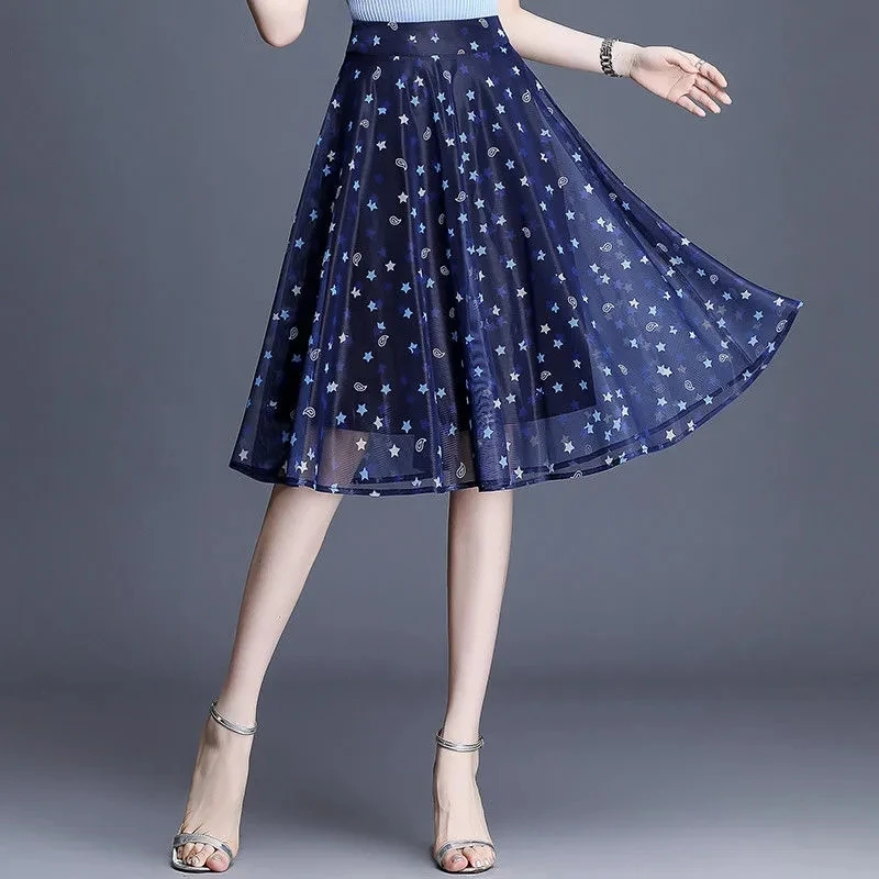 Floral Nets Yarn Skirts 2023 Summer Lace A-line Show Thin Floral Umbrella Pleated Woman Skirts Elastic High Waist Black Skirt
Floral Nets Yarn Skirts 2023 Summer Lace A-line Show Thin Floral Umbrella Pleated Woman Skirts Elastic High Waist Black Skirt