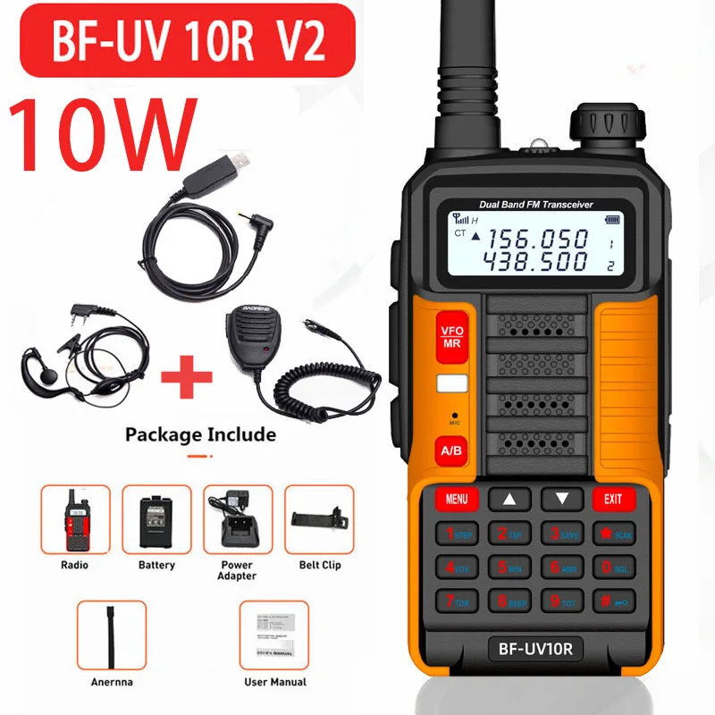 10W Professional Portable Walkie Talkie UV-10R 50km 128 Channels VHF UHF Dual Band Two Way CB Ham Radio Transceiver
10W Professional Portable Walkie Talkie UV-10R 50km 128 Channels VHF UHF Dual Band Two Way CB Ham Radio Transceiver