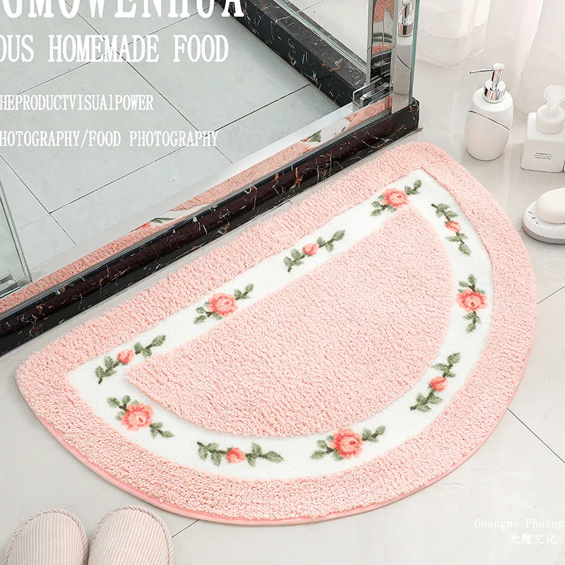 Semicircle Shape Embroidered Flower Bath Mats Doormat Soft Non-Slip Water Absorbent Floor Mat Home Decor Bathroom Toilet Rug
Semicircle Shape Embroidered Flower Bath Mats Doormat Soft Non-Slip Water Absorbent Floor Mat Home Decor Bathroom Toilet Rug