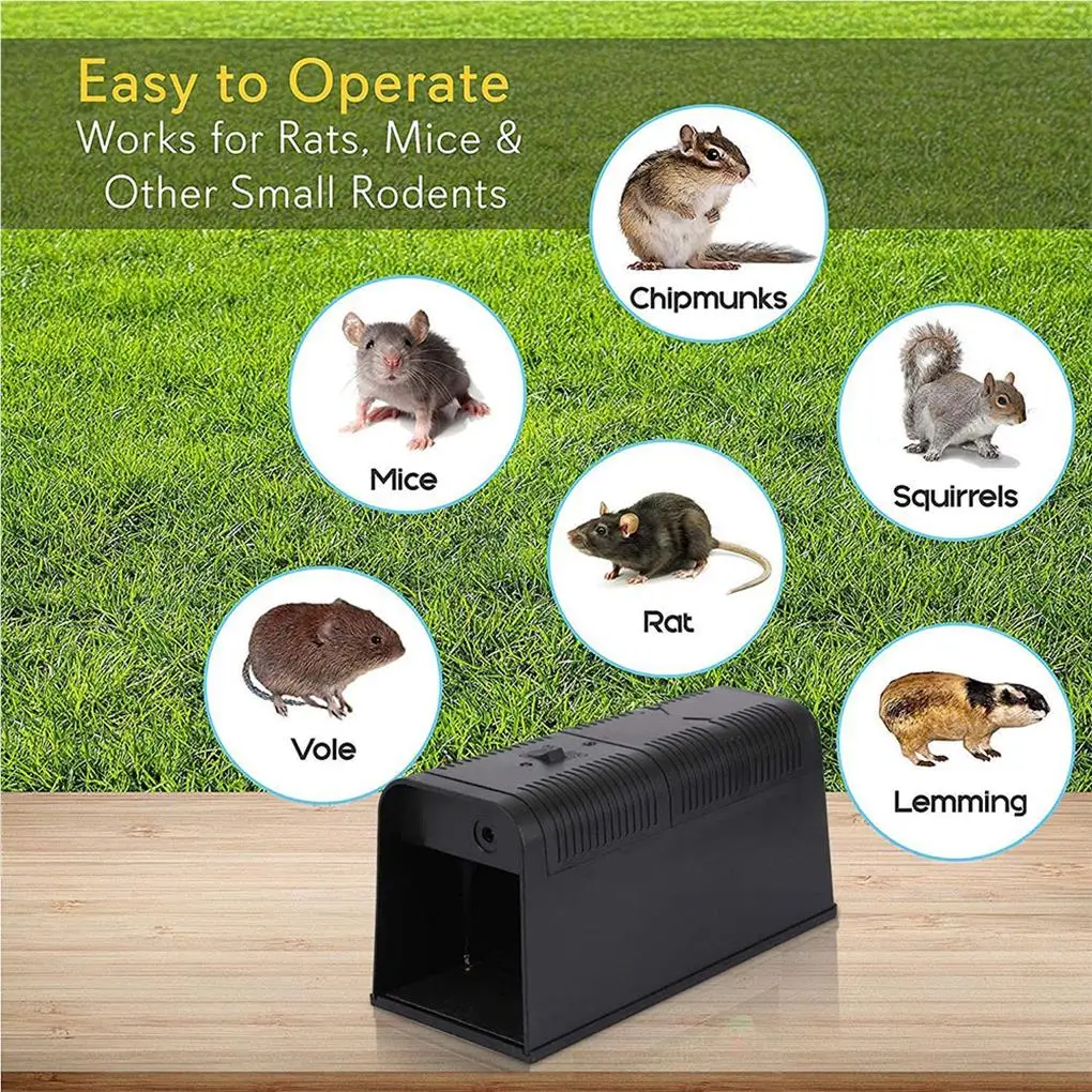 

Electric Mouse Control Device Battery Operated Household Rat Catcher Cordless Mice Animal Rodent Indoor Room Pest