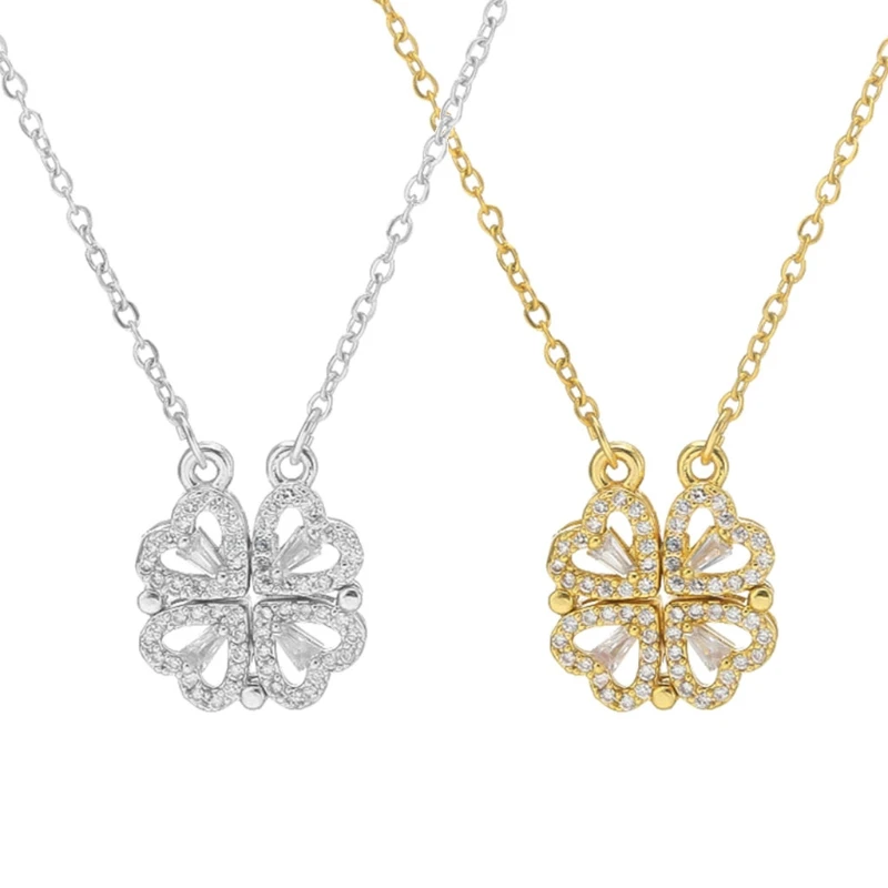 Retro Four Leaf Clover Necklace Magnetic Folding Heart-shaped Love Clavicle Chain Openable Choker Jewelry Hanging Pendant
Retro Four Leaf Clover Necklace Magnetic Folding Heart-shaped Love Clavicle Chain Openable Choker Jewelry Hanging Pendant