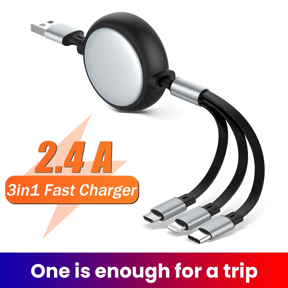 3 in 1 Retractable USB Cable for iPhone 12 Pro Max Micro USB Type C Cable 3in1 2in1 USB C Charging Cable For Samsung S9 1.2m
3 in 1 Retractable USB Cable for iPhone 12 Pro Max Micro USB Type C Cable 3in1 2in1 USB C Charging Cable For Samsung S9 1.2m