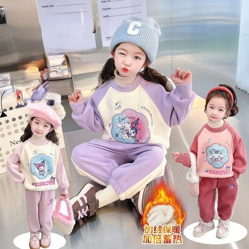 sanrio cartoon anime Kuromi Cinnamoroll sequined sweater set kawaii autumn and winter girls' velvet thickened warm two-piece set
sanrio cartoon anime Kuromi Cinnamoroll sequined sweater set kawaii autumn and winter girls' velvet thickened warm two-piece set