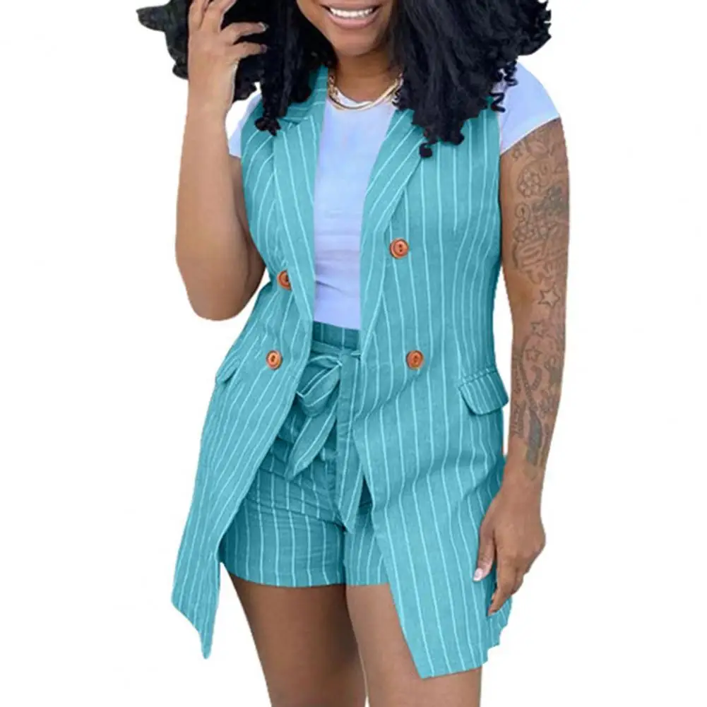 Two Piece Shorts Set New Summer Women Vest Suits Sleeveless Stripe Pattern Suits Vest Jacket Women's Short Sets 2022
Two Piece Shorts Set New Summer Women Vest Suits Sleeveless Stripe Pattern Suits Vest Jacket Women's Short Sets 2022