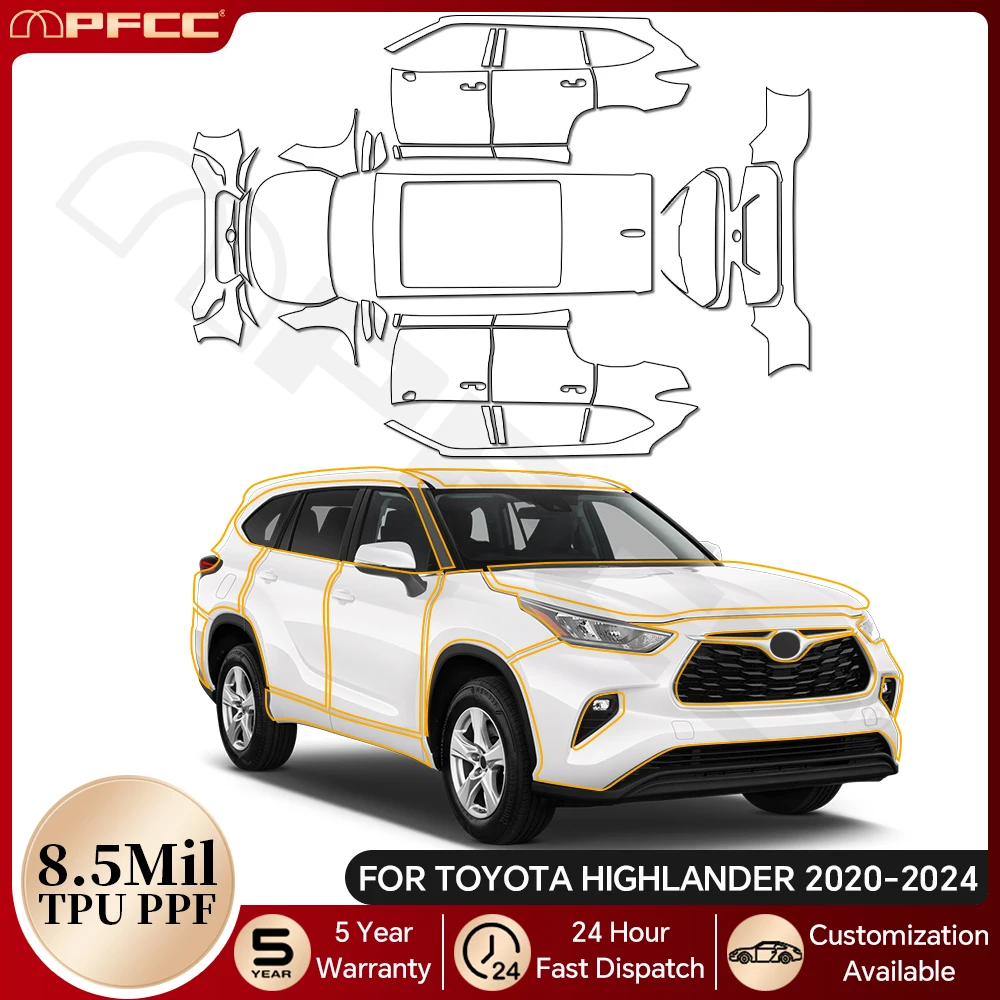 Для Toyota Highlander 2020-2024 8,5 мил, защитная пленка для краски из ТПУ, предварительно вырезанный бюстгальтер PPF, кузов автомобиля, прозрачный комплект против царапин, устойчивый чехол
Для Toyota Highlander 2020-2024 8,5 мил, защитная пленка для краски из ТПУ, предварительно вырезанный бюстгальтер PPF, кузов автомобиля, прозрачный комплект против царапин, устойчивый чехол