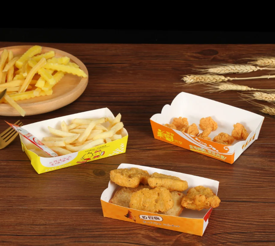 100Pcs Disposable Paper Food Serving Tray Kraft Paper Take-Out Boat Shape Snack Open Box French Fries Chicken Storage Tray
100Pcs Disposable Paper Food Serving Tray Kraft Paper Take-Out Boat Shape Snack Open Box French Fries Chicken Storage Tray