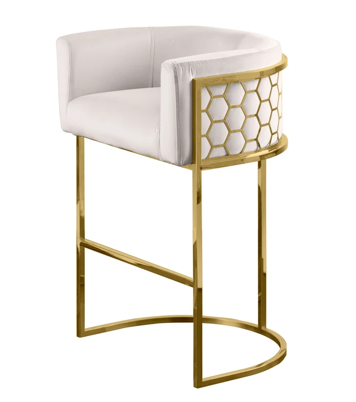 Hot Sale High Quality Modern Industrial Metal Bar Chair Velvet Fabric High Bar Stool Chair With Honeycomb Back
Hot Sale High Quality Modern Industrial Metal Bar Chair Velvet Fabric High Bar Stool Chair With Honeycomb Back