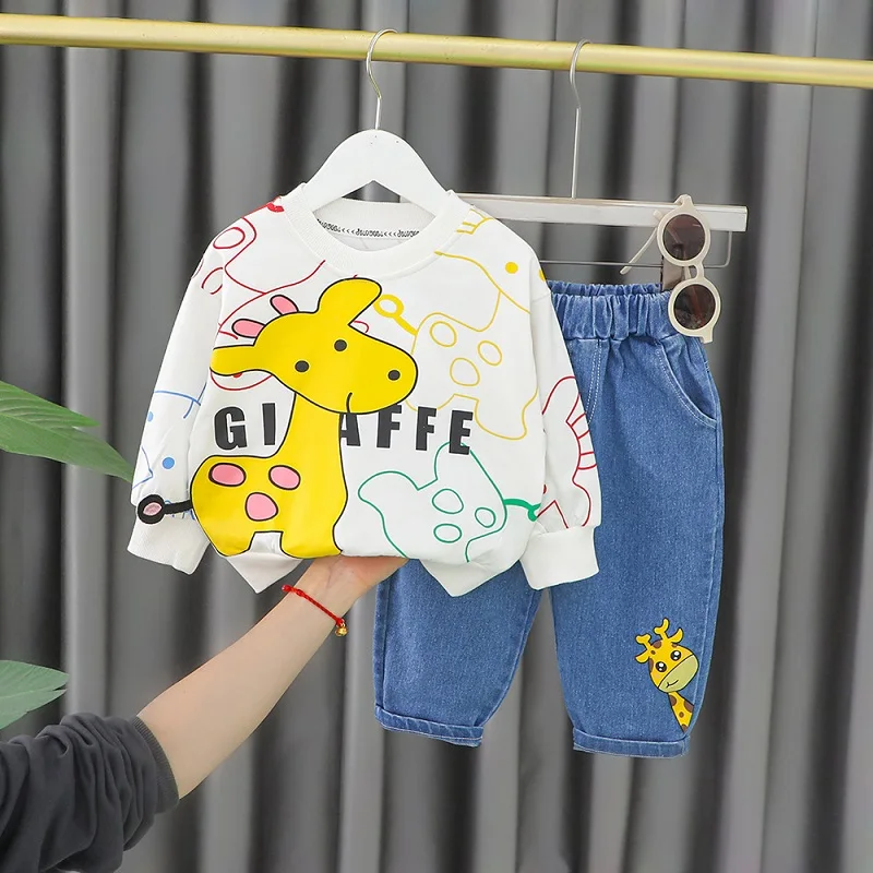 Korean version Baby Boys Set giraffe printing sweater jeans Set Casual Two-piece Set Autumn new Baby’s Clothes Children's Wear
Korean version Baby Boys Set giraffe printing sweater jeans Set Casual Two-piece Set Autumn new Baby’s Clothes Children's Wear