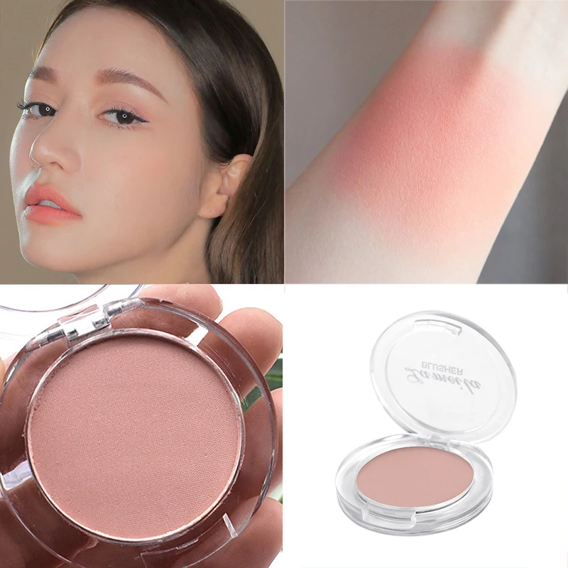 

6 Colors Single Blush Palette Face Cream Concealer Foundation Powder Waterproof Lasting Face Rouge Powder Natural Peach Blusher