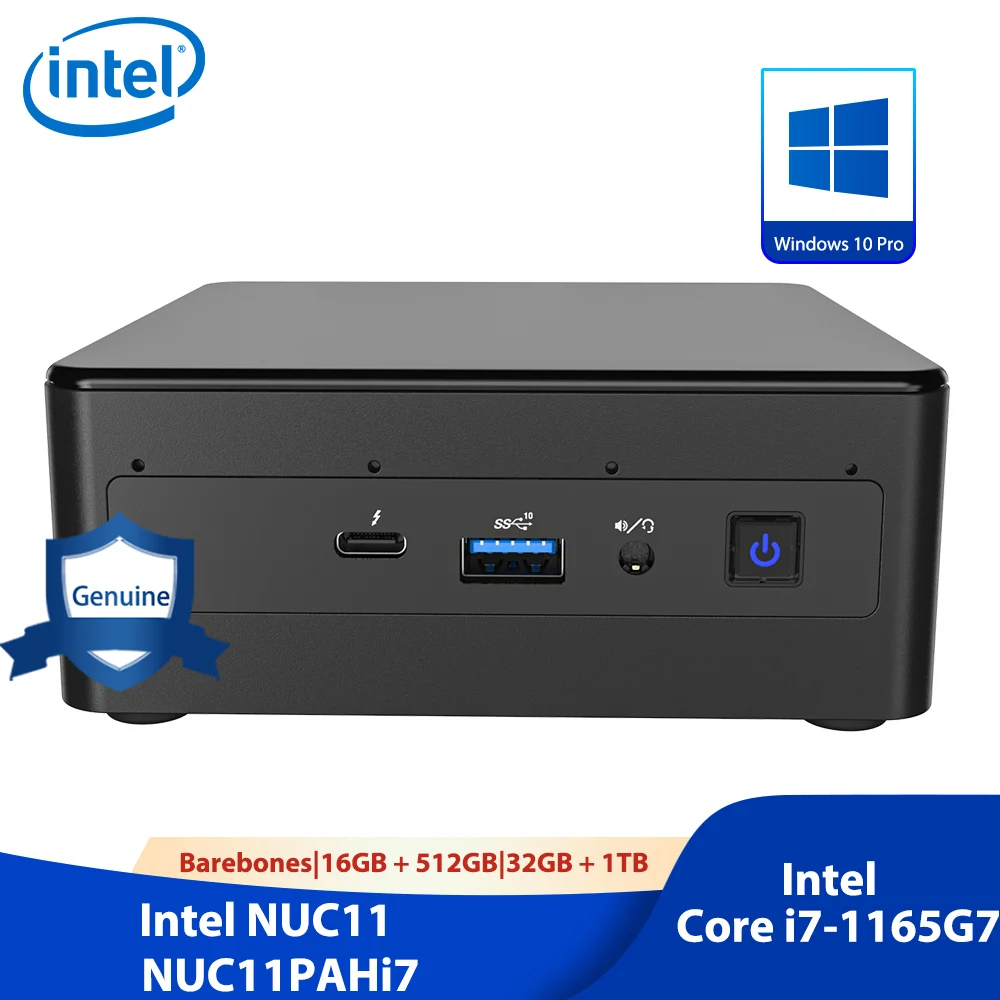 

Intel NUC 11 Home&Business Desktop Mini PC Win10 Pro Core i7-1165G7 28W Intel Iris Xe Graphics WiFi6 Thunderbolt3 WiFi 6